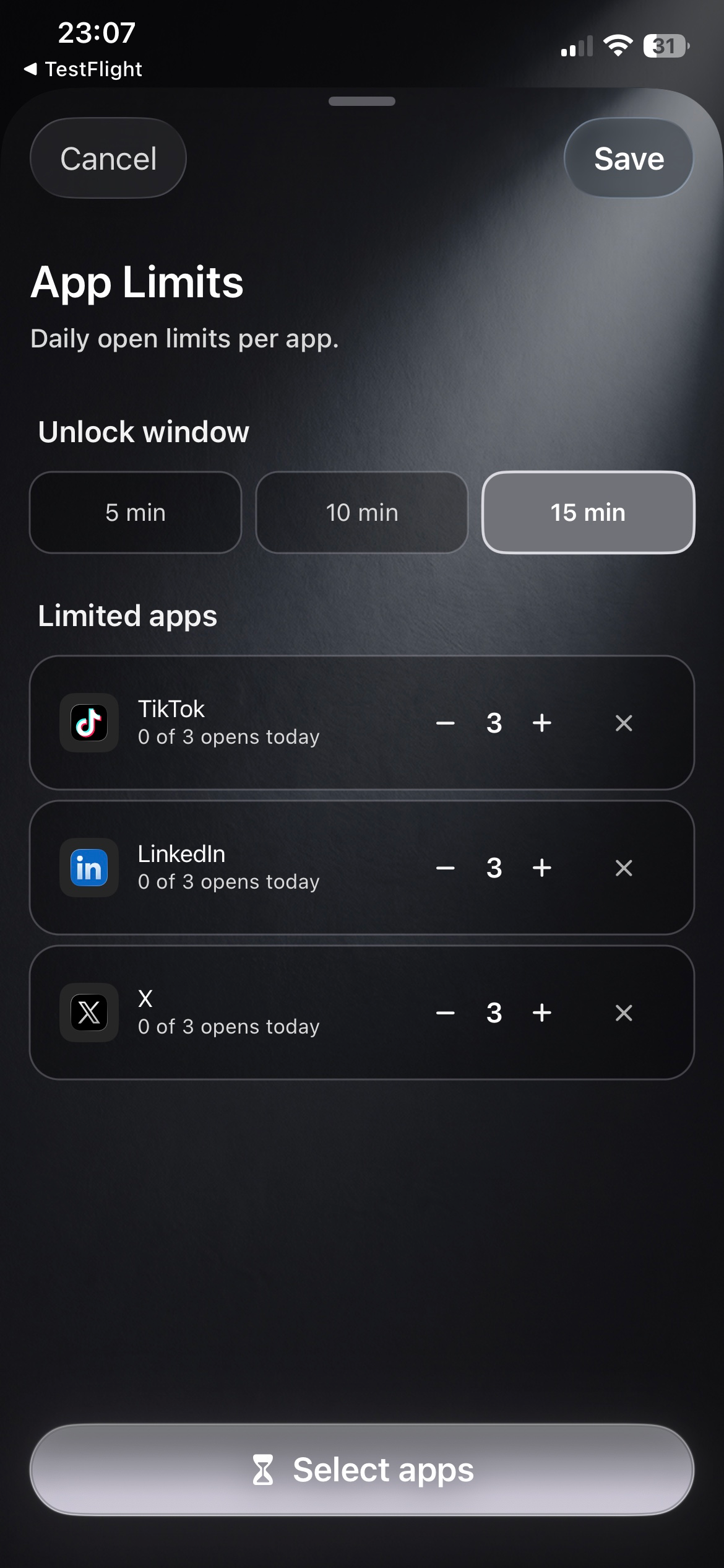 App Limits